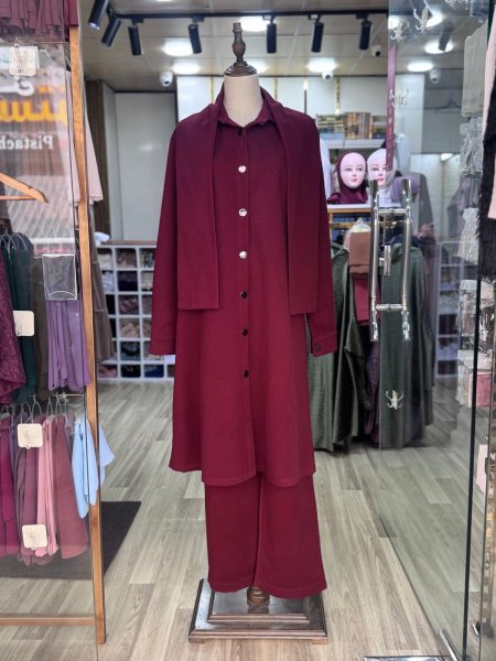 طقم قميص طويل مع بنطلون عريض جودة عالية